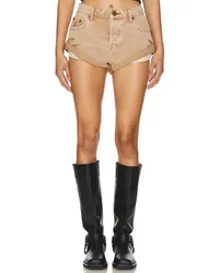 One Teaspoon Bandits Low Waist Denim Shorts in Brown Brown