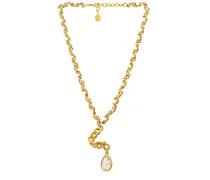 Warp Chain Pendant Necklace in Metallic Gold