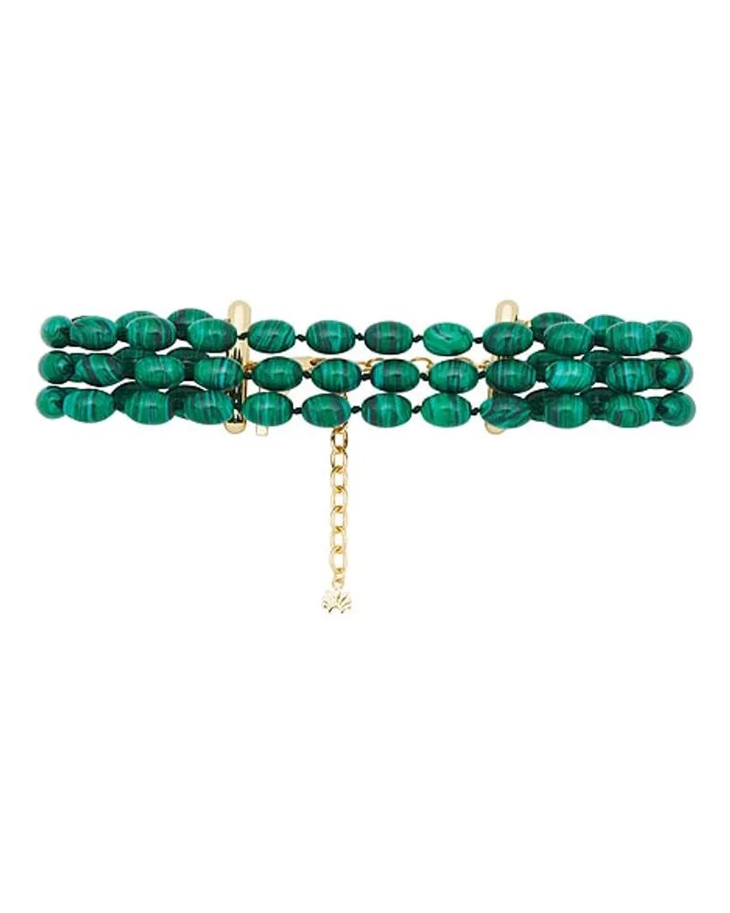 Lele Sadoughi CHOKER TRIPLE ROW DIANA in Green Green