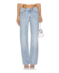 Alexander Wang JEANS MID RISE RELAXED PRESTYLE DIAMANTE CHARM in Blue Blue