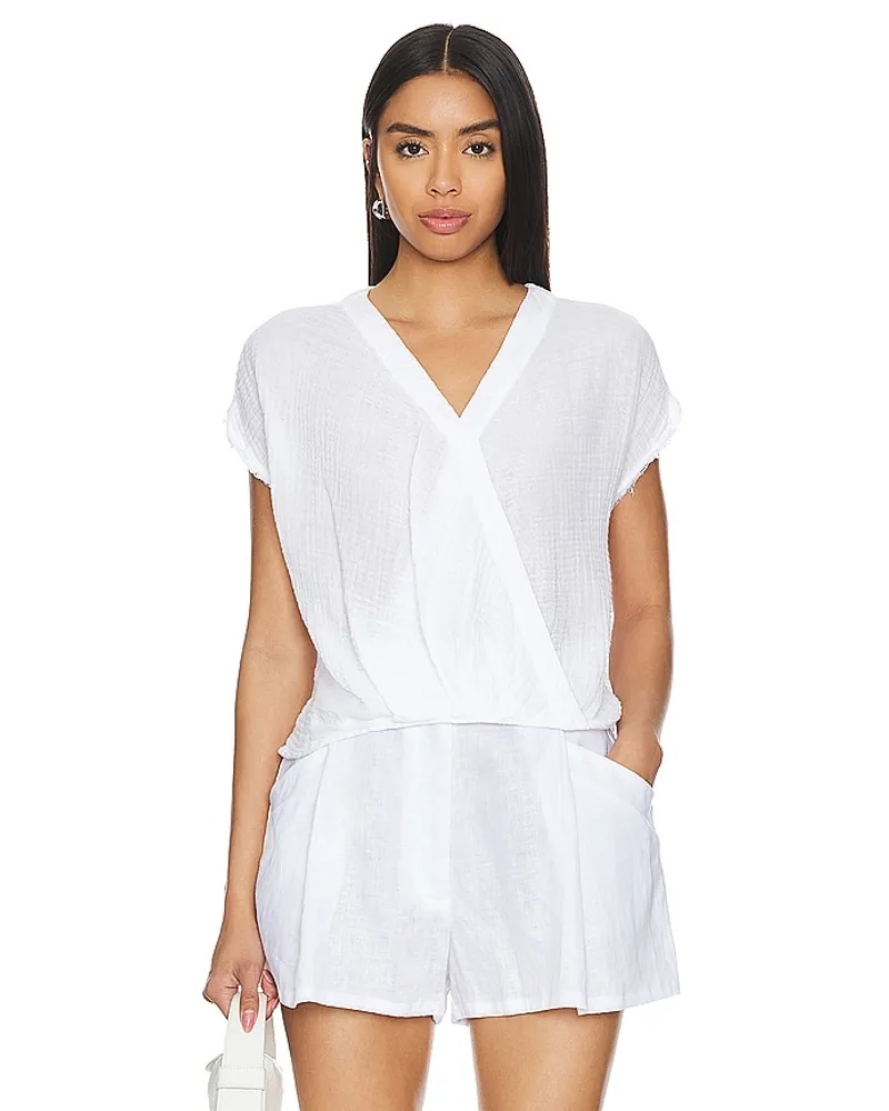 Michael Stars Evie Faux Wrap Top in White White