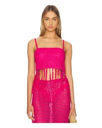 AGUA BENDITA CROP-TOP MARNI FRINGES in Fuchsia Fuchsia