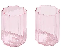 GLÄSER-SET WAVE GLASS SET OF 2 IN PINK in Pink