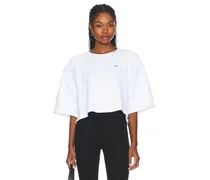 Cropped Padded T-shirt in White