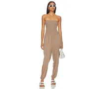 JUMPSUIT STRAPLESS in Taupe