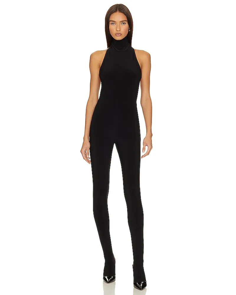 Norma Kamali CATSUIT TURTLE in Black Black