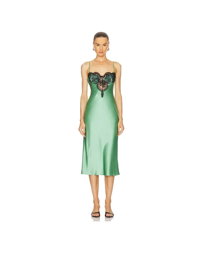 Fleur Du Mal TRÄGERKLEID FRANKIE LACE CUPPED in Green Green