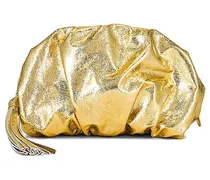 CLUTCH RUCHED in Metallic Gold