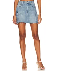 PISTOLA Rhea Cargo Mid Rise Mini Skirt in Denim-Medium Denim-medium