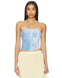 Kim Shui Velvet Bustier in Blue Blue