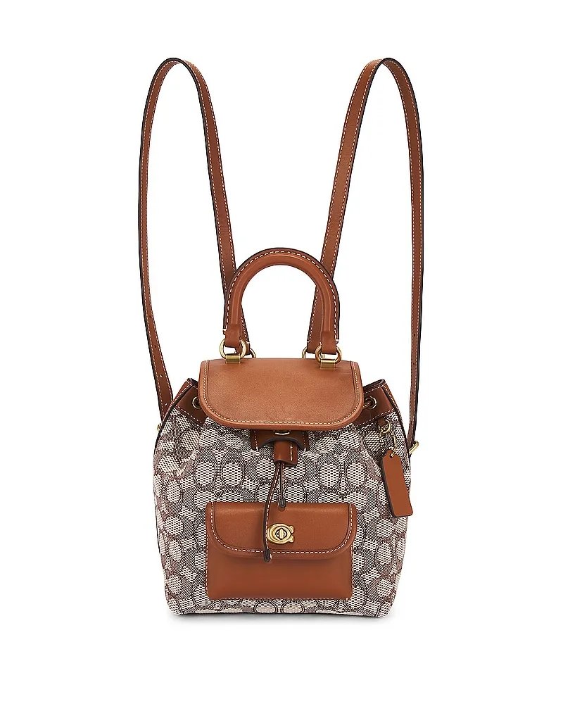 Coach RUCKSACK JACQUARD RIYA 21 in Cognac Cognac