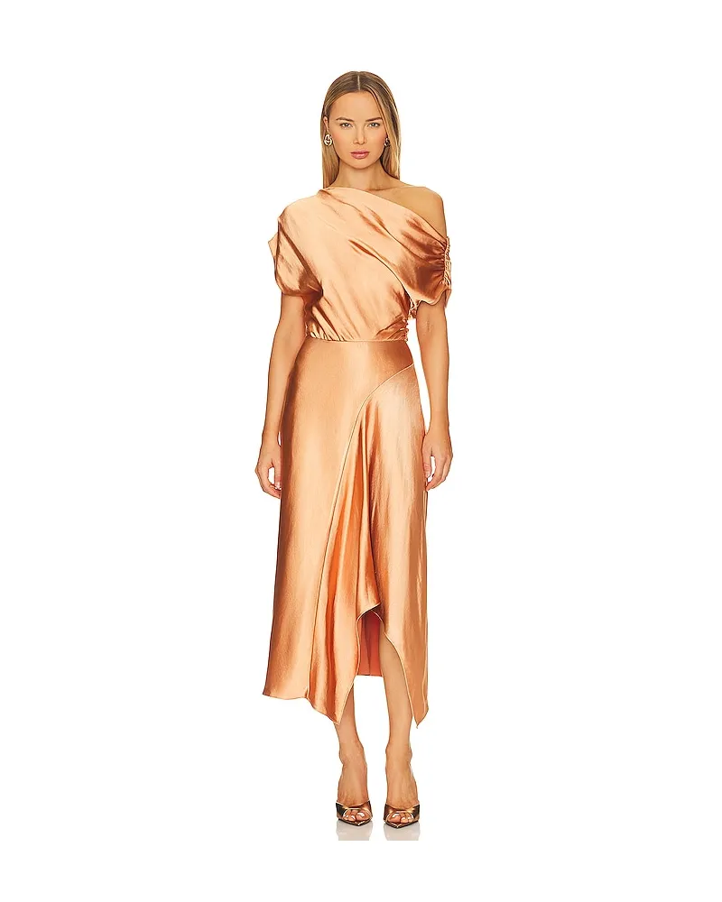 A.L.C. MIDI-KLEID JASMINE in Orange Orange