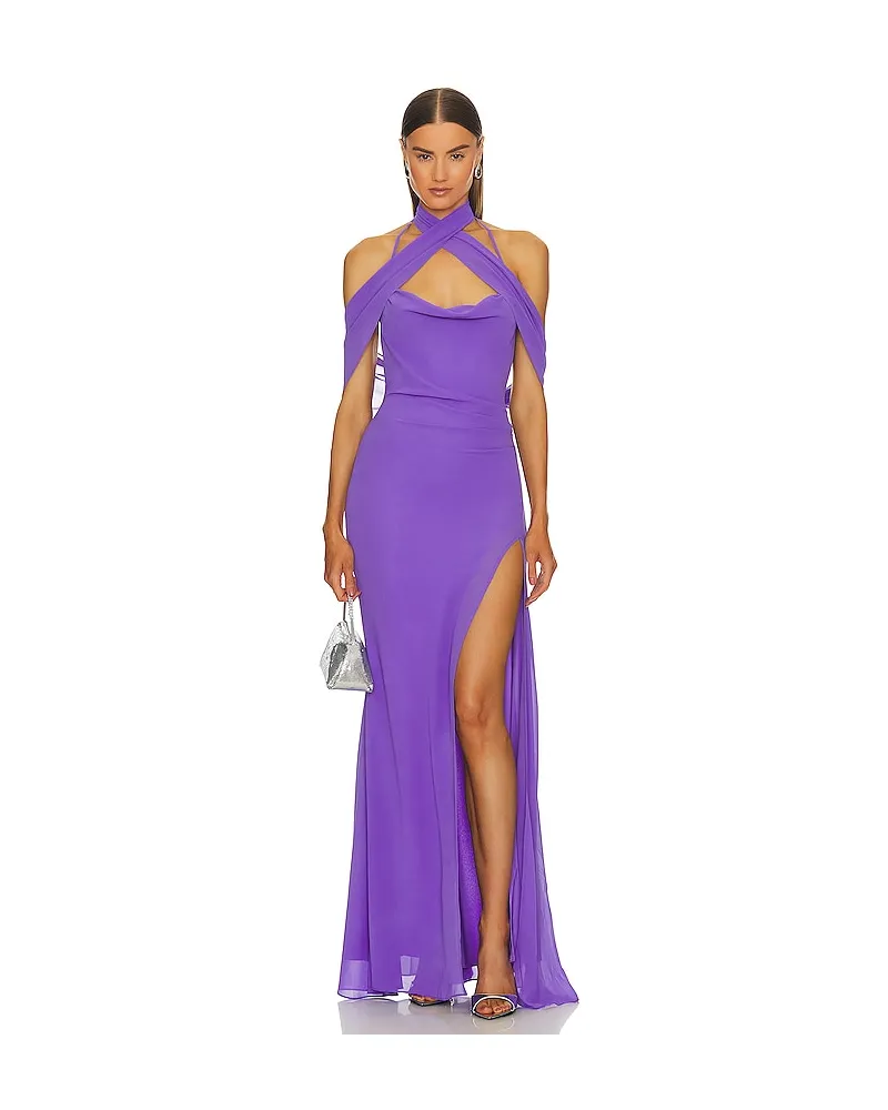 Michael Costello ABENDKLEID HANWI in Purple Purple