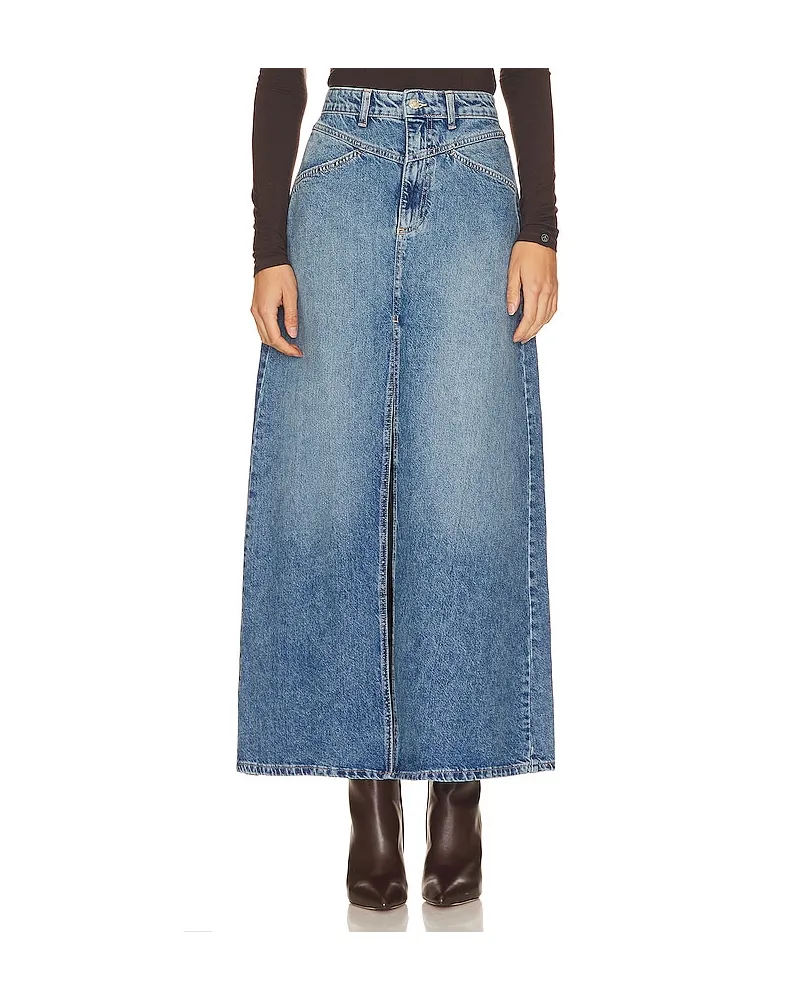 Free People MAXIROCK AUS DENIM COME AS YOU ARE in Blue Blue