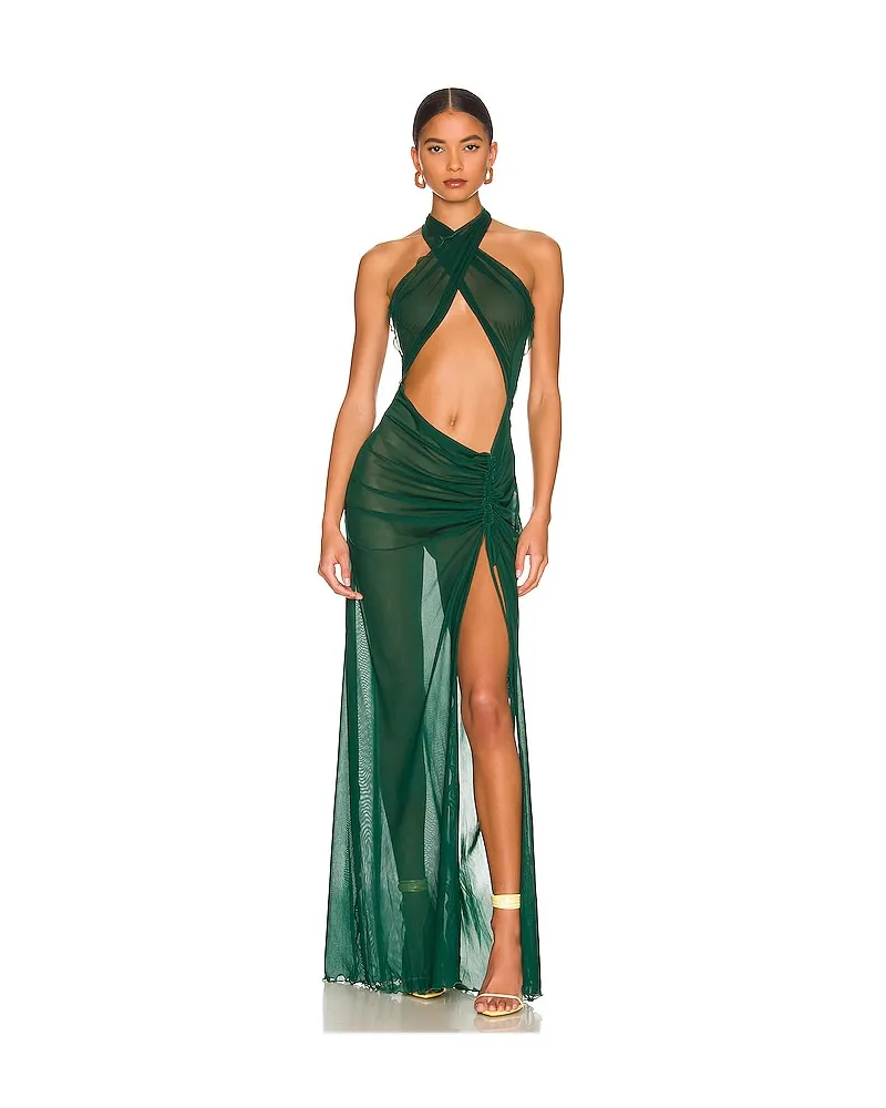 Kim Shui ABENDKLEID MESH in Dark Green Dark