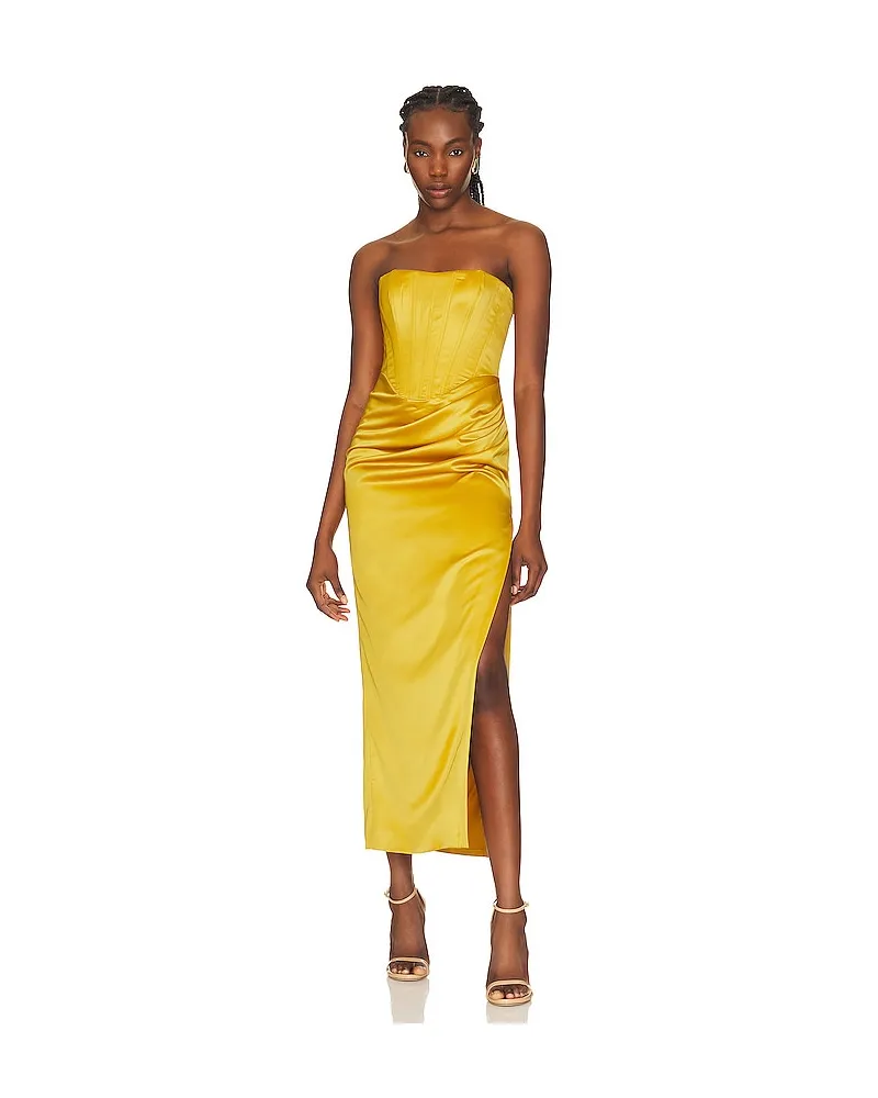 Bardot MIDI-KLEID EVERLASTING in Mustard Mustard