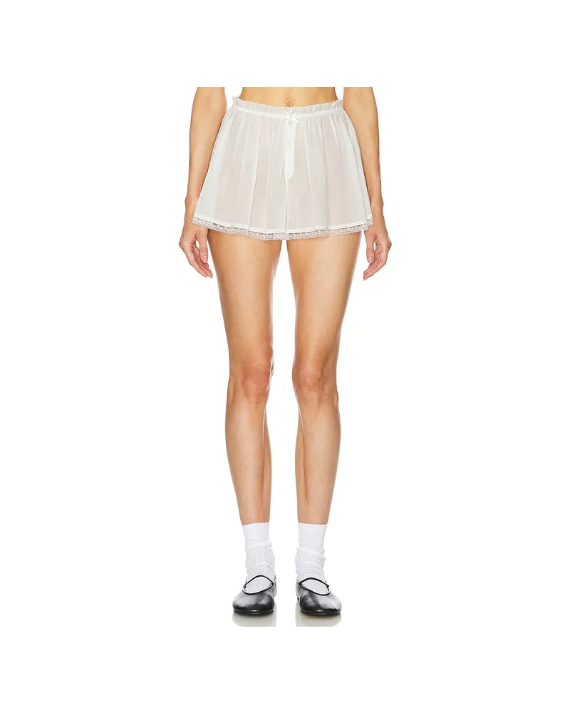 Helsa SHORTS VOILE CHEEKY in Ivory Ivory