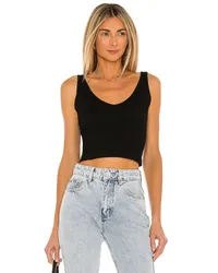 Free People BUSTIER-TOP SOLID RIB in Black Black