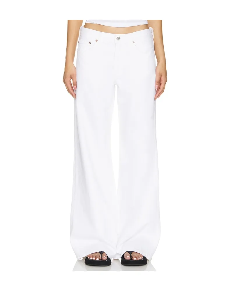 AGOLDE Clara Low Rise Baggy Flare in White White