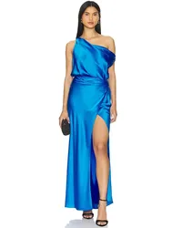 The Sei MIDI-KLEID ASYMMETRICAL WRAP in Blue Blue