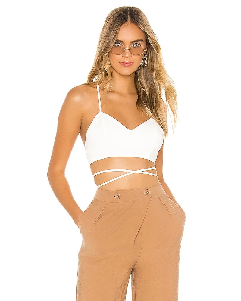 superdown CROPPED-TOP MIT SCHNÜRUNG HINTEN KIYA in White White