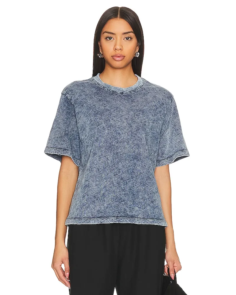 Michael Lauren Hester Acid Wash Crop Top in Blue Blue