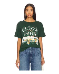 DAYDREAMER T-SHIRT ELTON JOHN FLORAL BOYFRIEND in Dark Green Dark