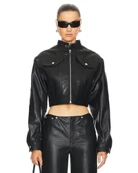 Moschino LEDERJACKE in Black Black