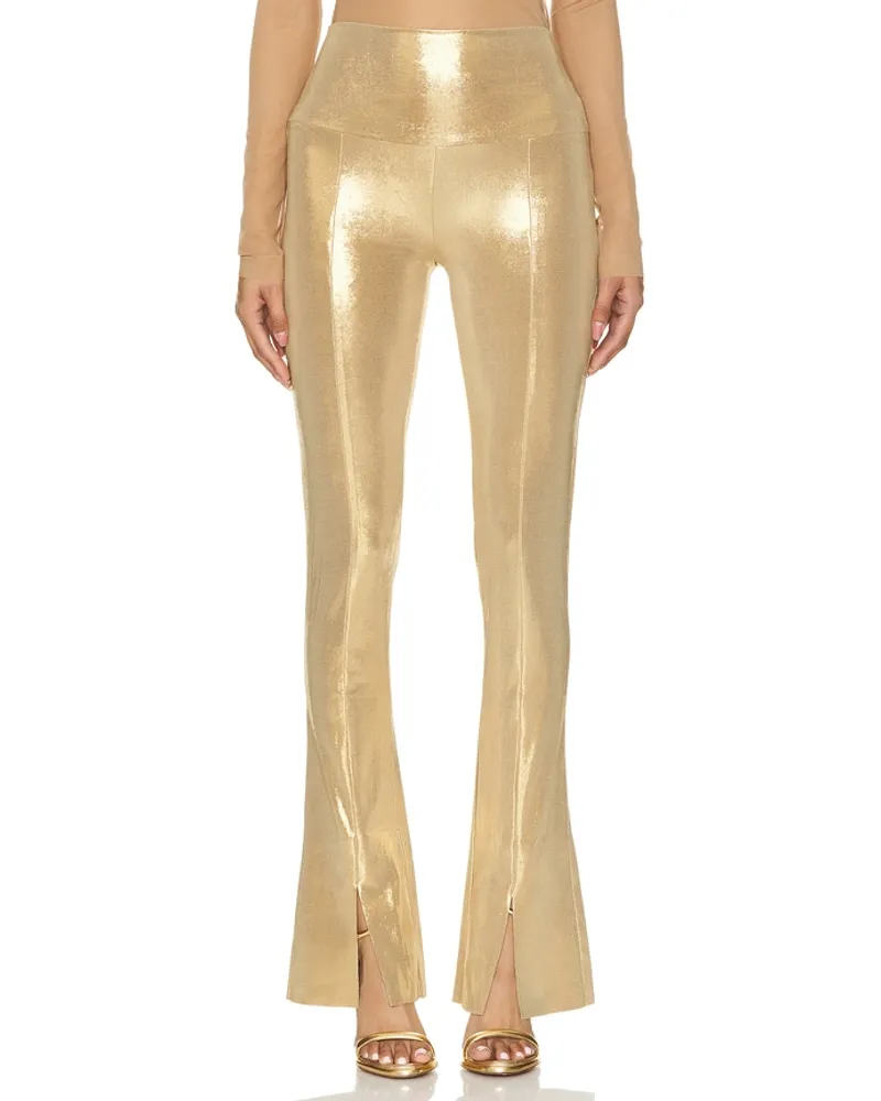 Norma Kamali LEGGINGS SPAT in Metallic Gold Metallic