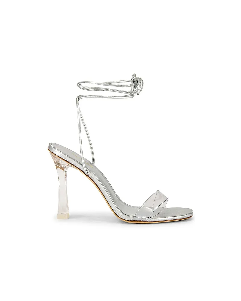 Larroude HIGH-HEELS GLORIA in Metallic Silver Metallic