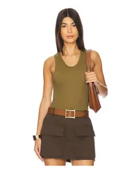 AEXAE TANK-TOP RIBBED in Olive Olive