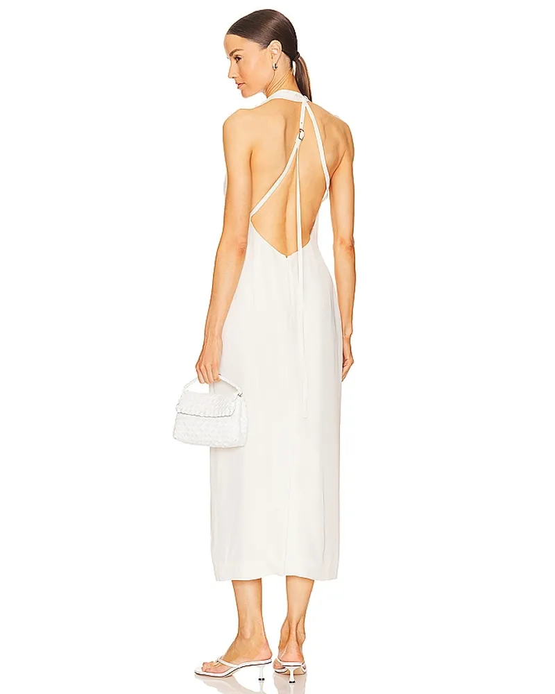 St. Agni MIDI-KLEID ASYMMETRICAL BELT BACK in White White