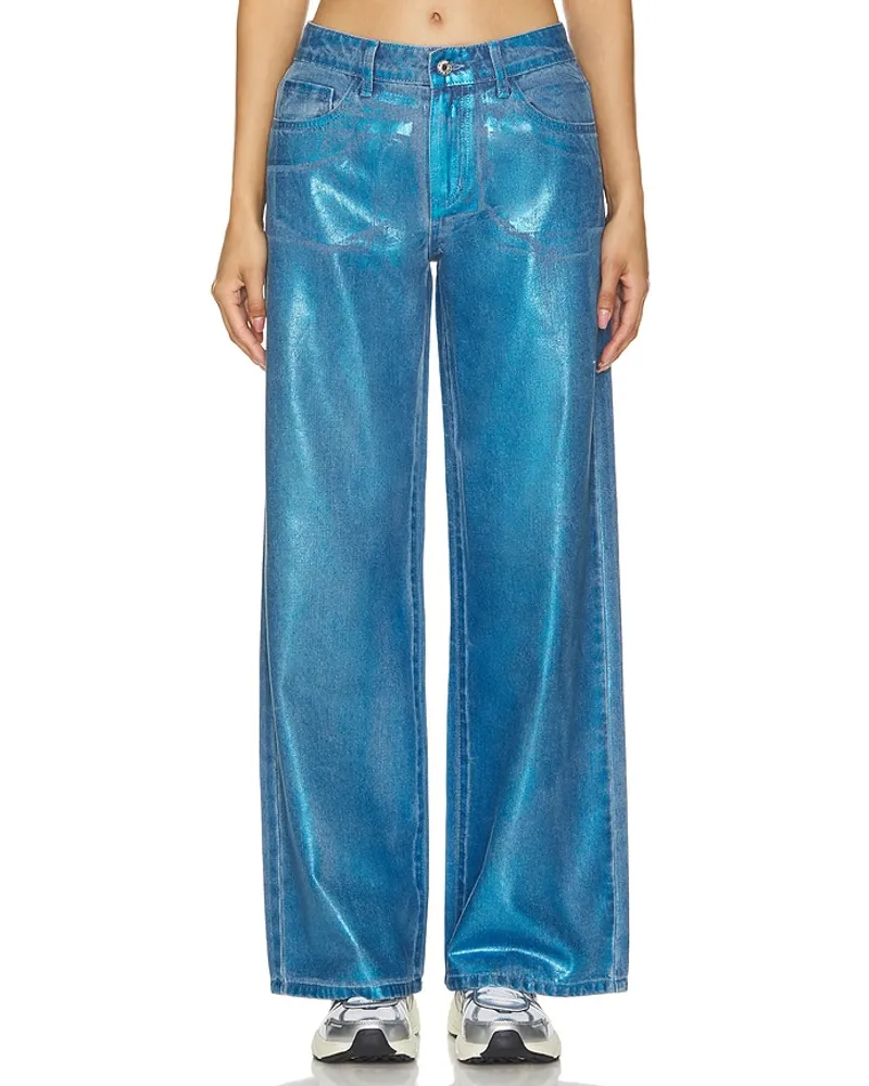 superdown Kiara Metallic Jean in Blue Blue