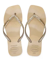 Havaianas FLIP FLOPS SLIM SQUARE in Metallic Gold Metallic