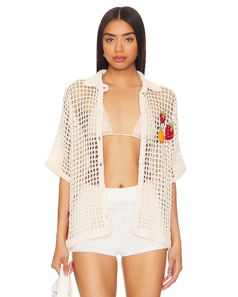 My Beachy Side X Revolve Crochet Shirt in Cream Cream