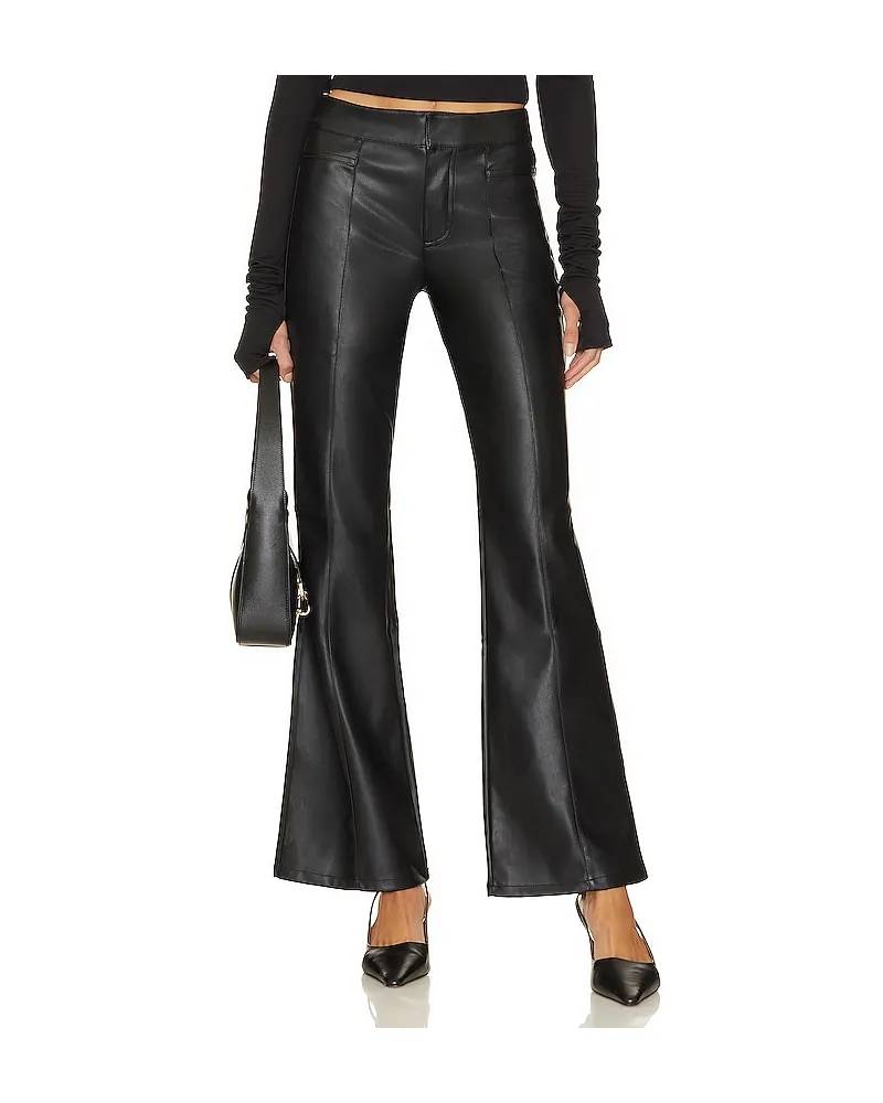 Free People HIGH-WAIST-HOSE AUS LEDERIMITAT UPTOWN HIGH RISE in Black Black