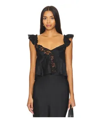 Free People TOP AUS SPITZE HARMONY in Black Black