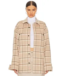 Helsa OVERSHIRT PLAID FLANNEL in Beige Beige