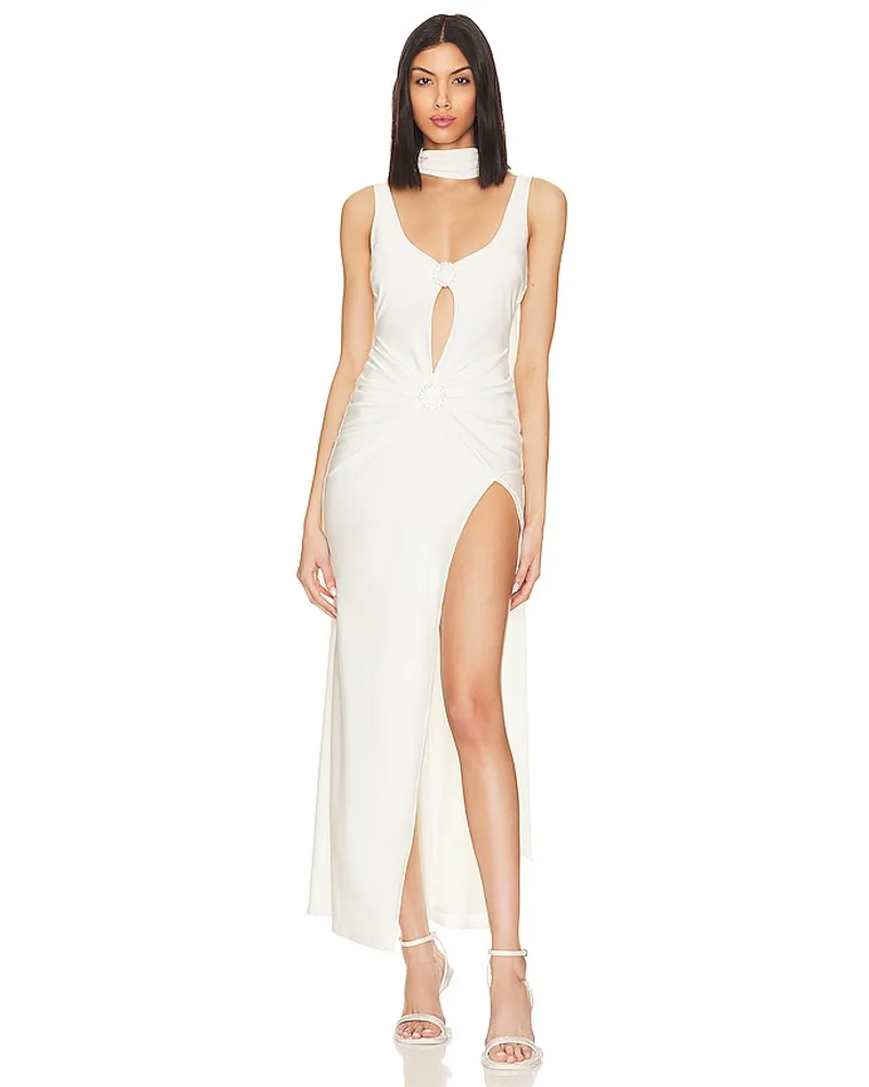 Khanums X Revolve Tri Cut Out Gown in Ivory Ivory