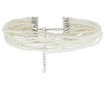 Enges Perlenhalsband in White