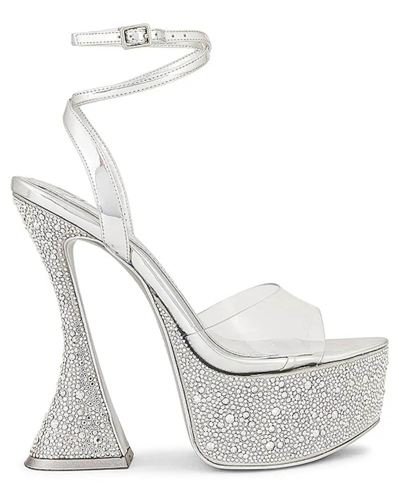 JLO Jennifer Lopez PLATEAU-SANDALETTE BEVERLY in Metallic Silver Metallic