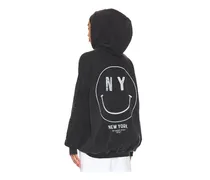 New York Smiley Hideout Hoodie in Charcoal