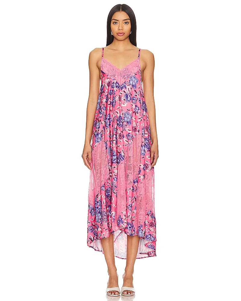 Free People X Intimately FP First Date Printed Maxi Slip in Pink Pink