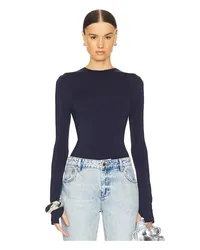 Norma Kamali OBERTEIL LONG SLEEVE CREW in Navy Navy