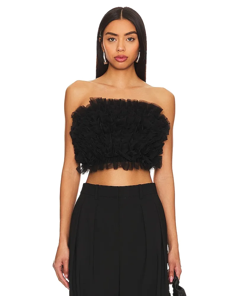 LAMARQUE Ruana Tulle Top in Black Black