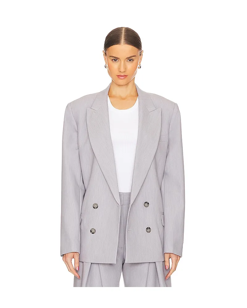 GRLFRND BLAZER NOLAN DOUBLE BREASTED in Light Grey Light