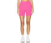 Ribbed Seamless Spin Short in Pink