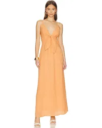 Faithfull The Brand MIDI-KLEID VERONA in Peach Peach