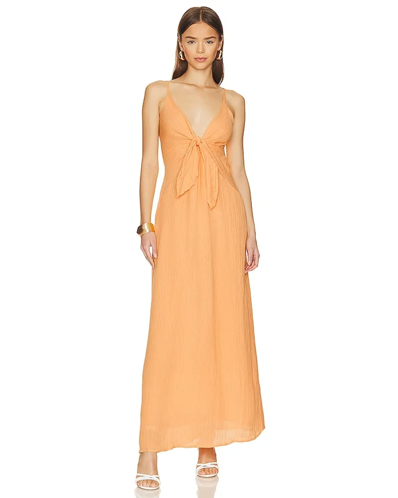 Faithfull The Brand MIDI-KLEID VERONA in Peach Peach