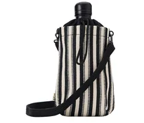 The Summer Stripe Water Bottle Crossbody in Black